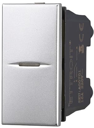 Interruttore Assiale 1P 16A Unipolare, Compatibile con Bticino Axolute (Grigio)