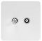 Soho Lighting White Metal Flat Plate TV+ Satellite Socket Wht Ins Screwless