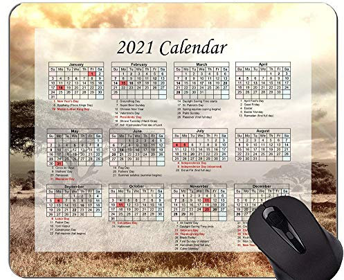 Yanteng Kalender 2021 Jahr Mauspad, Savannah National Park, Afrika Büro Mauspad