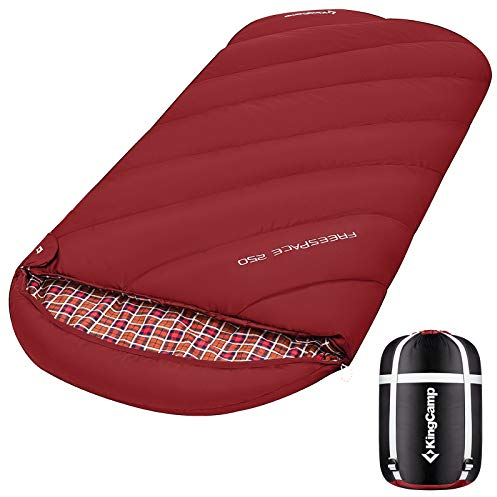 KingCamp XXL Saco de Dormir de Franela Extra Grande Ligero Super Cómodo Saco de Dormir Invierno Calído Saco de Dormir Adulto para Camping,Viaje,Aire Libre