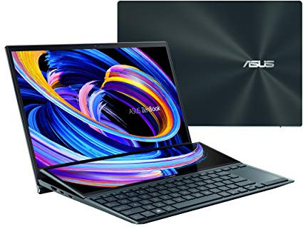 ZenBook Duo Dual Screen Laptop, 14 FHD Touch Display, ScreenPad Plus, Intel Core i5-1135G7 Processor, 8GB LPDDRX RAM, 512GB PCIe SSD, Thunderbolt 4, Windows 10 Home, Celestial Blue, UX482EA-DS71T