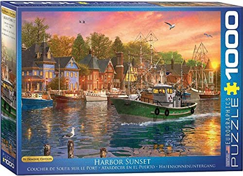 empireposter Dominic Davison - Sonnenuntergang im Fischerhafen - 1000 Teile Puzzle im Format 68x48 cm