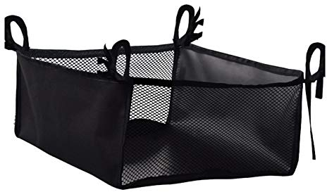 GeKLok Rollator-Sitztasche, 35 x 31 cm, wiederverwendbare Rollstuhltasche, Untersitztasche, Rollator-Tasche, Rollator-Tasche, Rollator-Zubehör, Tragetasche für jeden Rollator (schwarz)