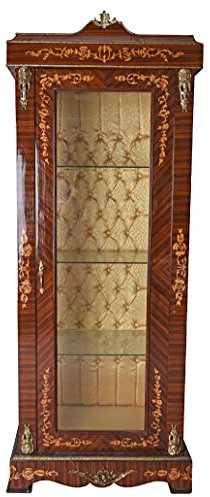 Luxus Vitrine Barock Schrank Intarsien Glasvitrine Holzschrank 180x72x45cm Antik Barockvitrine cat832 Palazzo Exklusiv