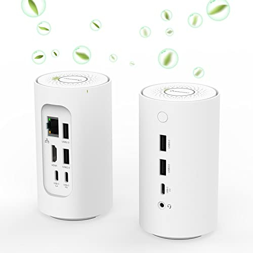 USB C Docking Station with Air Purifier, Compatible with Laptop, MacBook | PULWTOP 10-in-1 USB C Hub, HDMI 4K@60Hz, Ethernet, 100W PD, USB 3.0 and 3.5mm Audio Jack