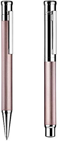Otto Hutt design 04 Kugelschreiber/Füllfederhalter Set 138-11458 – Set mit hochwertiger Beschichtung, matt lackiert in der Farbe Pearl Pink – Federstärke EF