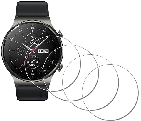 iDaPro [4Pcs Displayschutz schutzfolie für HUAWEI Watch GT 2 Pro GT2 Pro,Hartglas,9H Härte Glas,Kratzfest,Blasenschutz,Anti-Fingerabdruck,Einfache Installation