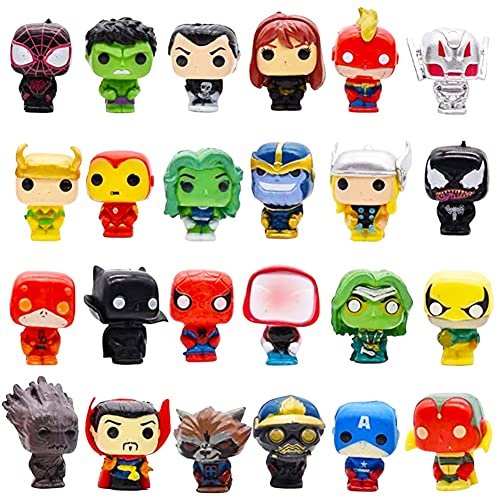BESTZY Avengers Mini Figuren Set, 24 Stück Superhelden Cake Topper für Geburtstagstorte, Dekoration Tortendeko, Party Kuchen Deko Lieferungen für Dekorationsornamente