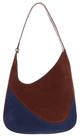 Coccinelle Leder Schultertasche Zelda Patch Shoulderbag Mul. Mirtil/Brul braun
