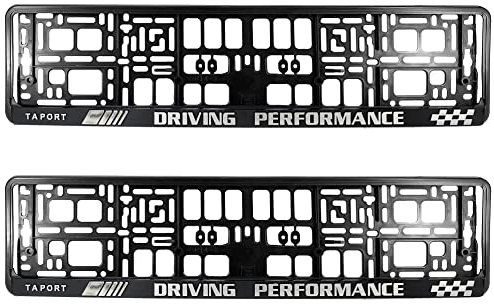 PAIR (2PCS) TAPORT DRIVING PERFORMANCE 3D Car Registration License Number Plate Surround Holder Frame Surround