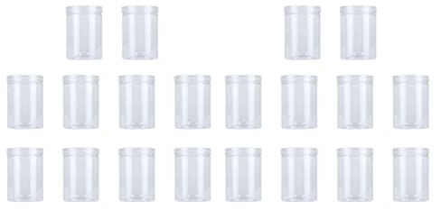 Evarbuild Lot de 20 bocaux alimentaires scellés en plastique transparent avec couvercle pour bonbons, , thé parfumé 500 ml