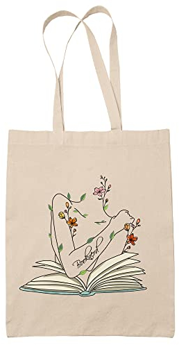 Book Nerd Tote Bag Einkaufstasche, Mehrfarbig