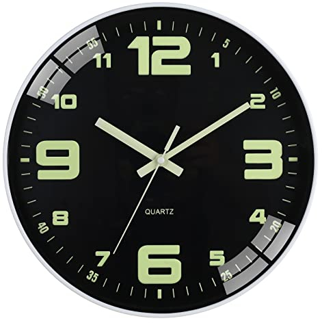HZDHCLH Wanduhr Leuchtende ohne Tickgeräusche 30cm Nachtlicht Wanduhren, für Küche, Wohnzimmer und Schlafzimmer