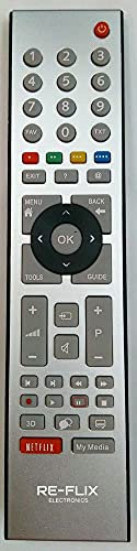 Re-Flix Mando a distancia de repuesto TS1187R adecuado para Grundig TV 40VLE6420 BH