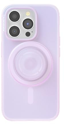 PopSockets: PopCase PlantCore for MagSafe - Plant-Based Phone Case for iPhone 15 Pro with a MagSafe Compatible PopGrip - Phone Stand and Grip with a Swappable Top - Opalescent Clear