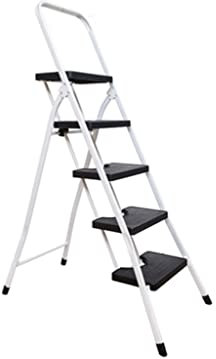 Trittleitern 5-Stufen-Leiter, Zusammenklappbarer Tritthocker Mit Sicherheitshandgriff Und Nicht Rutschigem Pedal, Metall-Eisen-Trittleitern Fรผr 330 Pfund Kapazitรคt, Tragbarer Tritthocker Fรผr Zu Haus