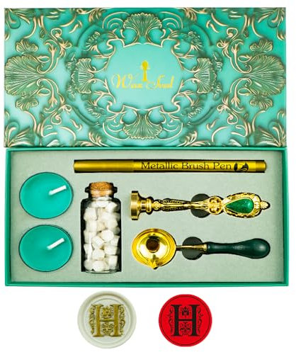 Zifospy Wachssiegel-Set mit Geschenkbox – Elegantes Buchstabe-H-Design für Hochzeitseinladungen, Grußkarten, Weinflaschenverschlüsse & Bastelprojekte
