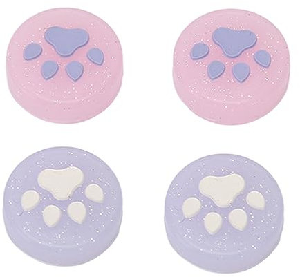 Daumengriff-Joystick-Kappen für Switch OLED Lite-Konsole, Niedliche Katzenpfoten-Form, Kawaii-Silikon-Joystick-Abdeckung, Ersatz-Daumengriff-Abdeckungen für Joycon Switch