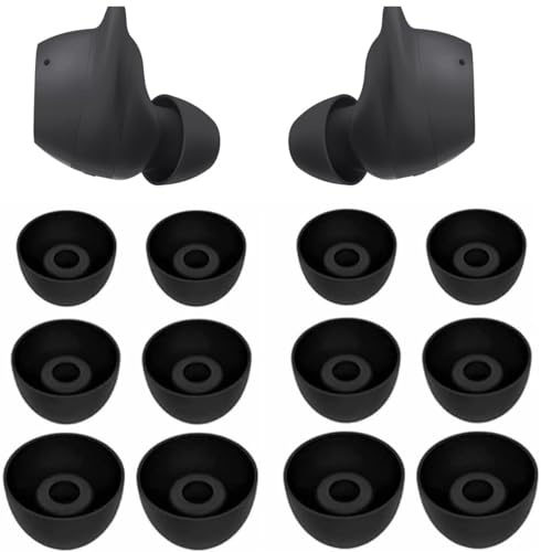 Replacement Ear Tips Eartips Ear Plug Ear Gels Compatible with Samsung Galaxy Buds FE Earbuds,JNSA Silicone Ear Tip Replacement for Galaxy Buds FE,S/M/L 6 Pairs,Graphite Black 532