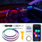Tesla Model 3/Y/S/X Dreamcolor Acrylic Interior Car LED Strip Light with USB/Type C, 43.3inches Fiber Optic Tesla Ambient Lighting Kits, 16 Million Colors Sound Active Function Neon Tesla Accessories