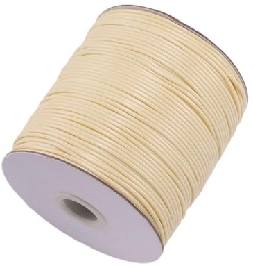 Cordon ciré en coton ciré - 1,5 mm x 10 m - Pour bricolage, artisanat, bracelet, collier, bijoux, crème