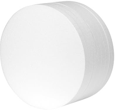 Crafare Große Schaumstoff-Kreise zum Basteln, 34 cm, 2,5 cm dick, rund, Polystyrol-Scheiben, weiß, für Hochzeit, Urlaub, Modellierung, Schule, DIY-Projekte