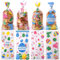 BOOSHMall 50 Stück Ostern Plätzchentüten, Ostern Cellophantüten, Transparent Candy Bar Süßigkeiten Tüten Geschenktütchen mit Twist Krawatten für Bonbon Plätzchen