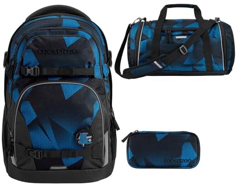 Southbag coocazoo Porter Schulrucksack-Set 3tlg inkl. Sporttasche und Schlamperbox (Electric Ice)