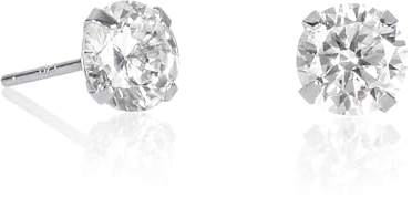 namana Ohrstecker aus 925er Sterling Silber für Damen und Teenager-Mädchen, zierliche runde Solitär-Ohrringe aus Silber 925, silber Ohrstecker für Frauen, schlichte Silber Ohrringe mit weißen Steinen