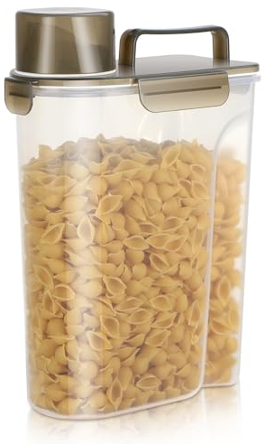 TBMax 5L Food Storage Container, Portable Rice Container with Lid and Handle, BPA-Free Plastic Cereal Storage Container Sealed with Measuring Cup for Kitchen