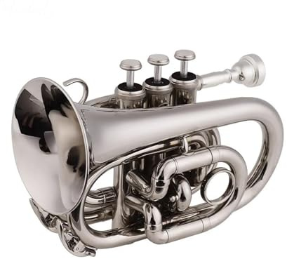 Trompeta Banda de actuación profesional orquesta mini trompeta de bolsillo Bb boca plana