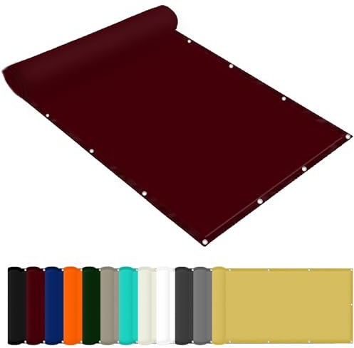 Telo di ricambio per ombrellone 4 x 4 m Impermeabile Rete Ombreggiante con Occhielli Protezione Raggi UV HDPE Rete Parasole per Esterno Giardino Arredo, Weinrot