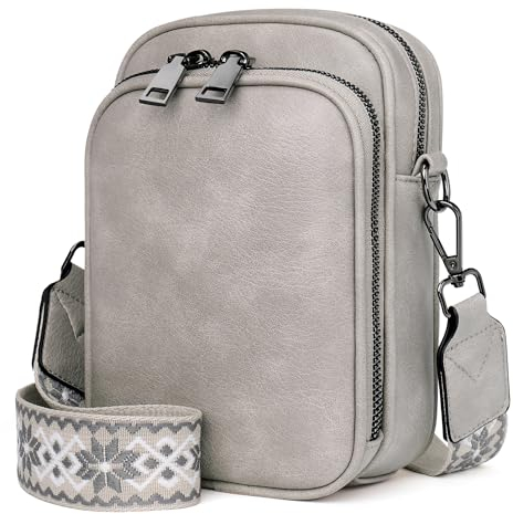 MUIIKOLA Handy Umhängetasche,RFID-Blockierung kleine Handytasche, Multifunktion Handy Umhängetasche Damen Leder,umhängetasche damen Breiter Gurt abnehmbarer Schultergur