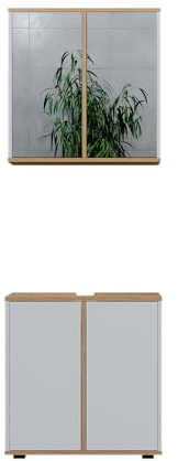 Vicco Badmöbel-Set Didi, Badezimmerschrank-Set, Weiß/Artisan, 2 Teile, Unterschrank 60 cm