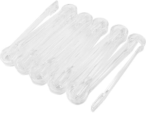 ANCLLO 10 Pezzi Mini Pinze da Buffet in Plastica, Pinze da Buffet Piccole Set Pinze da Cucina Trasparenti per Dessert di Antipasti a Buffet (6,3 Pollici)