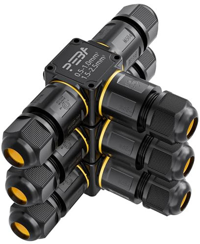 PEBA Connettore impermeabile IP68 a 3 fili con leva,Compatibile Ø4-12mm,Scatola giunzione esterna per cavi elettrici,3 Vie Connettori cavi elettrici elettrico - Scatola di giunzione ip68 impermeabile
