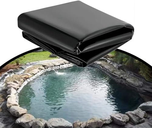 Ddasam 8x14m Bache Bassin, Bâche De Bassin en PVC, HDPE Bâche D'étang Noir Liner Imperméable Doublure D'étang Imperméable Membrane pour Bassin À Koï, Piscine