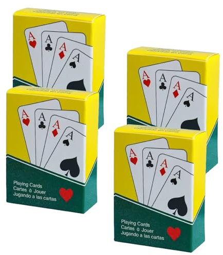 arrderly 4 Decks Spielkarten,Mini-Spielkarten, 54 Karten,Miniatur Pokerkarten,Kartenspielset,für Kinder Erwachsene Familien Party Kartenspiel Neuheitsgeschenk Partygeschenk