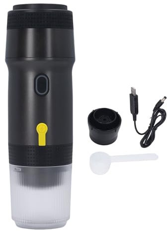 Yunir Machine à Expresso électrique Portable, Cafetière de Voyage pour le Camping, Chauffage sans Fil, Machine à café à Capsules Entièrement Automatique pour Camping-car, Randonnée,