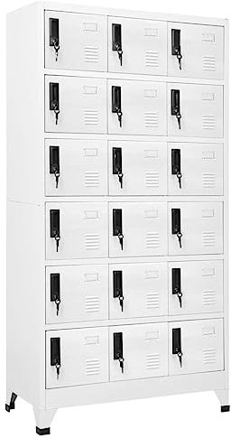 DYRJDJWIDHW scatole per scarpe,scaffali,lavatoio con mobile,Armadietto con Serratura Bianco 90x40x180 cm in AcciaioAdatto a cucine, soggiorni e corridoi