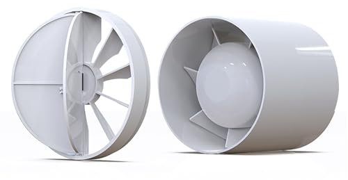 ASOFTY Kanal Rohrventilator 100mm, Inline Abluftventilator mit Rückstauklappe und 40cm Kabel, 43dB Leise Rauchabzug Rohrlüfter, Rauchabzug Kanalventilator für Küche, Bad, WC, Gewächshaus, Garage