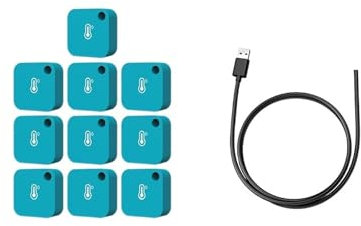 Sweet taize Termoigrometro Sensore di Temperatura WiFi Monitoraggio Bluetooth Wireless Termoigrometro Monitor Remoto App di Avviso per Frigorifero (WIFI-Gateway-10)