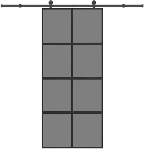 vidaXL Schiebetür mit Beschlag 90x205 cm Hartglas und Aluminium