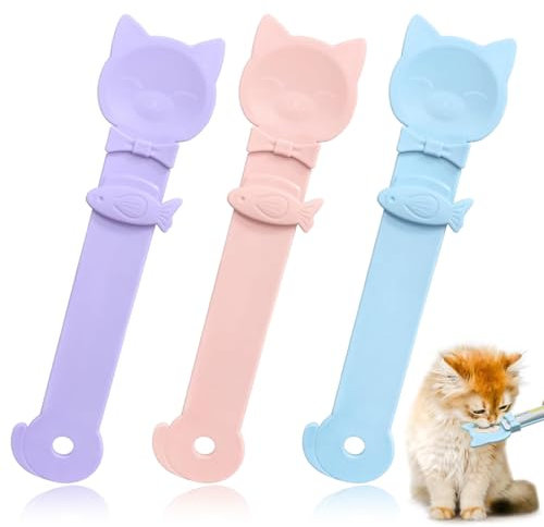 SGERUFZ 3 cucharas de comida para gatos, cucharas de golosinas para gatos, tiras para gatos, cucharas para gatos, cucharas para gatos, cucharas dispensadoras para mascotas, aperitivos