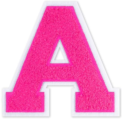 QianSiLi 4.5 Inch Chenille Iron On Letters for Clothes Varsity Letter Patches Embroidered Patch Iron On Patches for Clothing Varsity Jacket Hoodie (Pink,A)