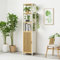 Badezimmerhochschrank, Badregal Bambus, Handtuch Schrank, Badschrank Schmal Hoch mit 1 Tür, Bathroom Storage Cabinet, Toilettenschrank für Badezimmer, Flur, Küche, Wohnzimmer