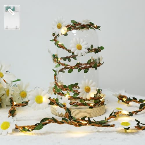 Auting Guirnalda de luces LED con temporizador, 21 micro ledes de color blanco cálido (2700 K), funciona con pilas, para decoración de ventanas y cadenas de luces interiores, Pascua, boda, cumpleaños
