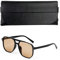 ZEXIJOW Vintage Doppelsteg Rechteckige Sonnenbrille,Damen Herren,70er Retro Mode Brille,Klassischer Stil Doppelsteg,UV400 Schutz B2835,Schutz beim Fahren im Freien