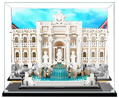 Vetrina in acrilico per Lego 21062 Fontana di Trevi, modello Roma, scatola antipolvere da 3 mm, espositore compatibile con Lego 21062 (modello non incluso) (sfondo 3 mm A)