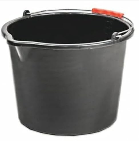 AP Supplies 20L Black Bucket, Pack of 2, Polypropylene